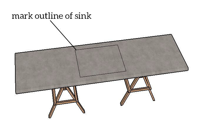 Draw Your Sink Layout On The Laminate Countertop