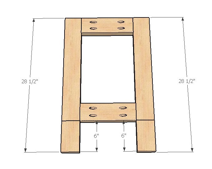 Install Two Short Pieces For Front Of Bar Stool
