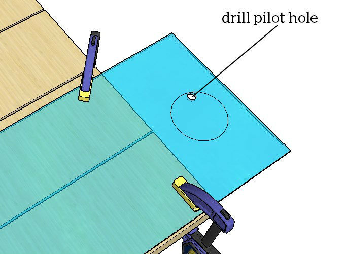 Drill Pilot Hole On Interior Of Shape