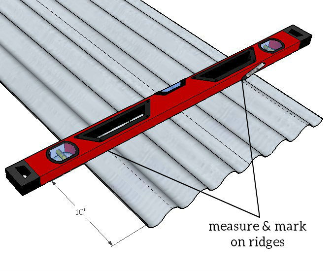 Measure And Mark Ridges Of Corrugated Metal