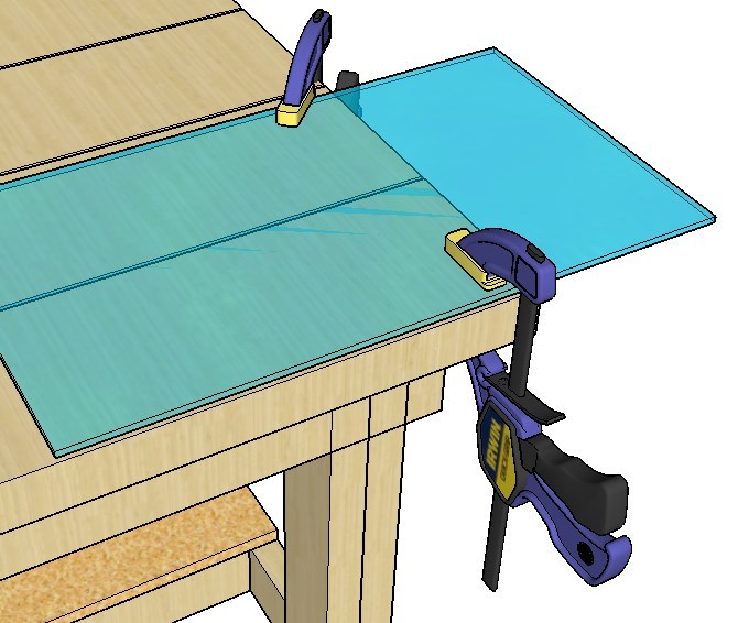 Securely Clamp Plexiglass To Work Surface