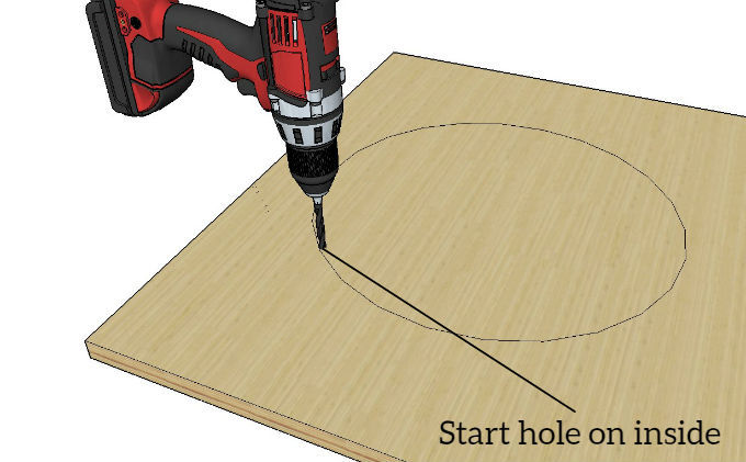 Starting With A Pilot Hole When Cutting Out A Circle Using A Jigsaw 2