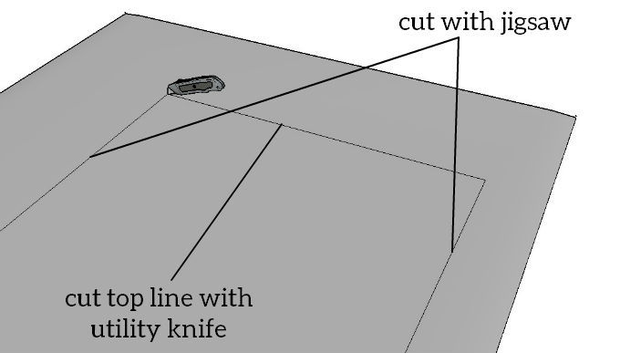 Cut Top Of Sheetrock With Utility Knife